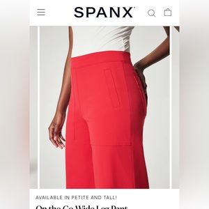 SPANX-  On-the-Go Wide Leg Pant
True Red / Petite / XS